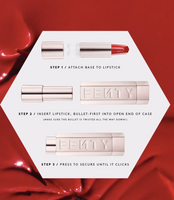 Fenty Beauty Icon The Fill Semi-Matte Refillable Lipstick in Grill Mast'r with silver case