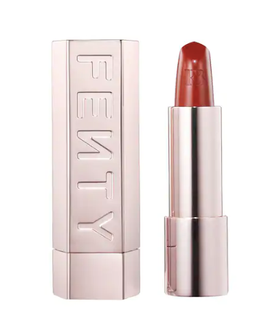 Fenty Beauty Icon The Fill Semi-Matte Refillable Lipstick in Grill Mast'r with silver case