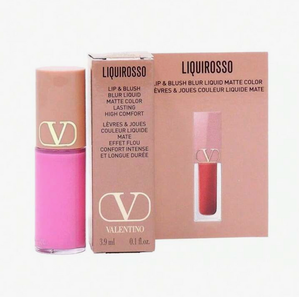 Valentino Liquirosso 2 in 1 Soft Matte Liquid Lipstick & Blush mini in 302R - Pink Is Punk - 3.6 ml