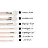 BH Cosmetics  Travel Series - 7 Piece Face & Eye Brush Set with Bag